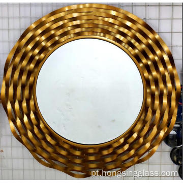 Mirror mdf de onda de ferro dourado